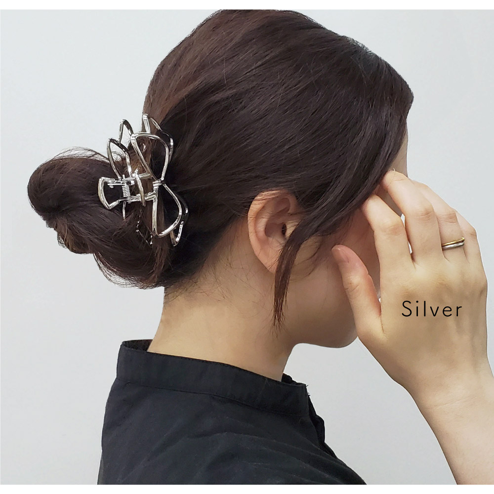 バンスクリップ メタル リボン ヘアクリップ ヘアアクセサリー