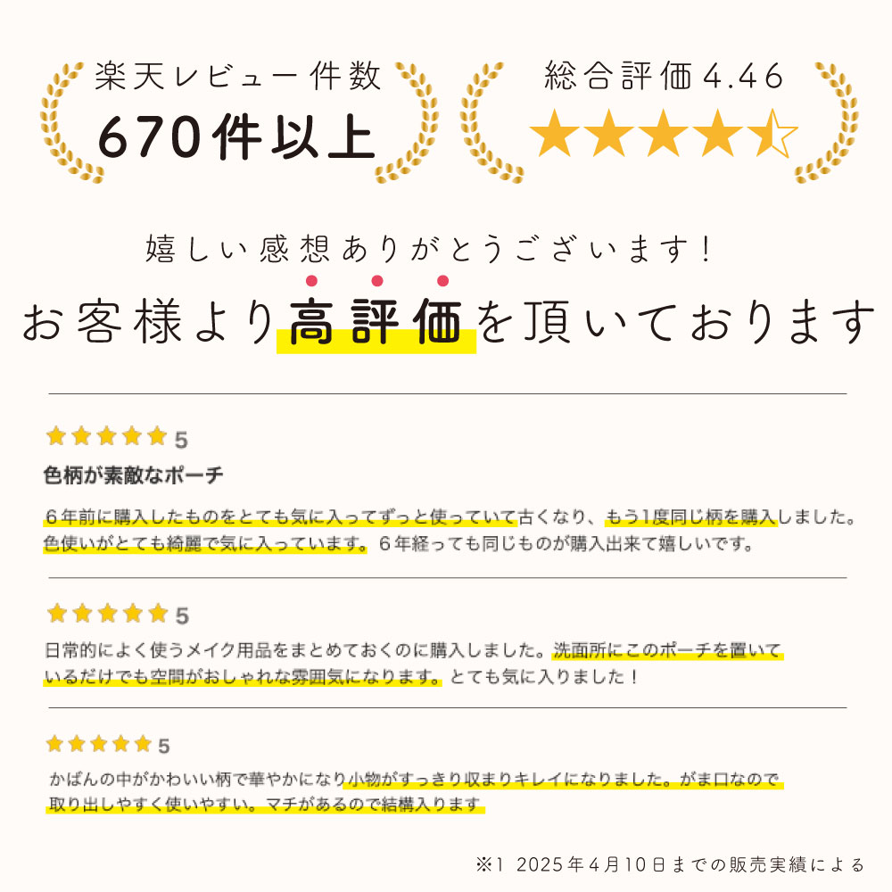 ボタニカルフラワーがま口化粧ポーチ表ラミネート加工